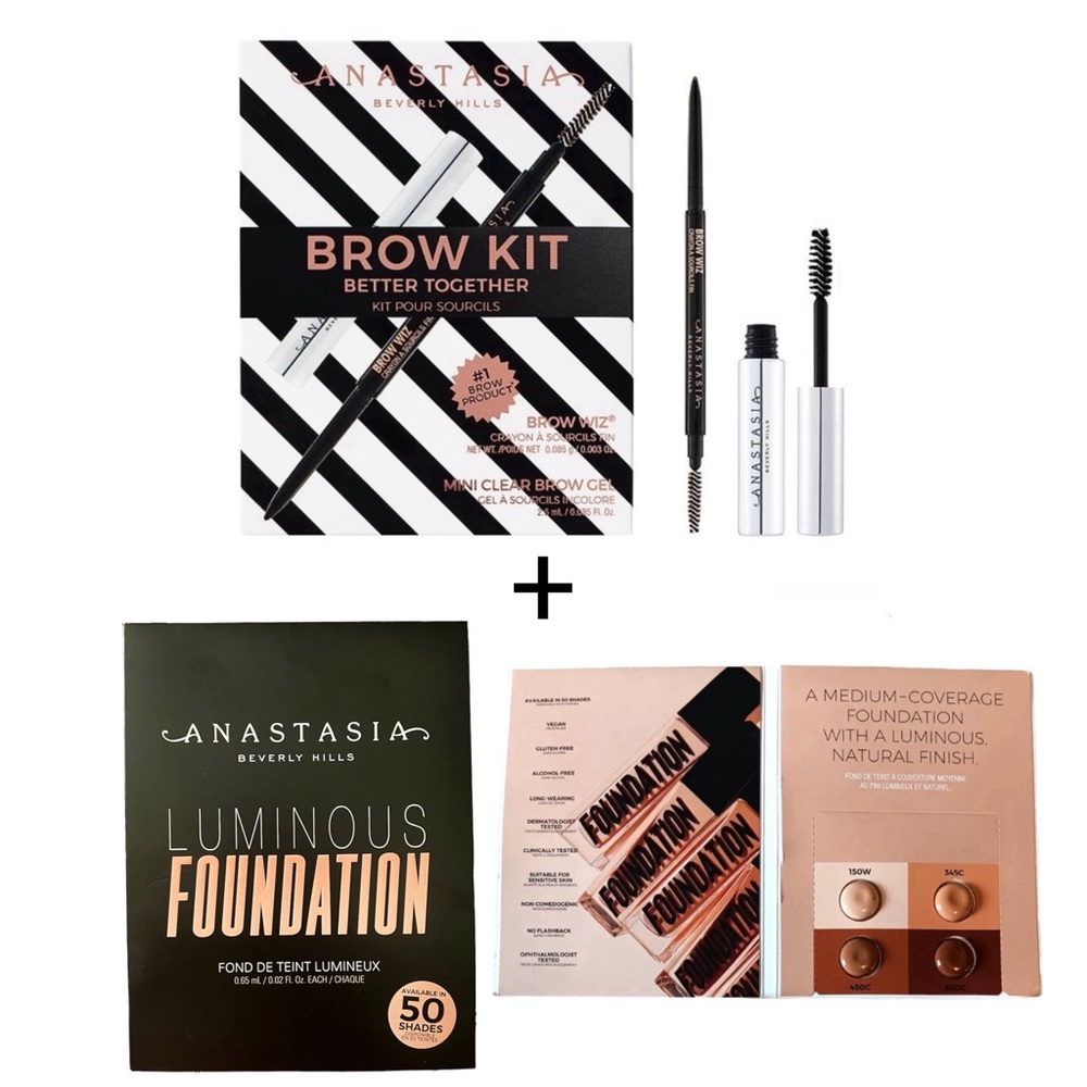 [BUNDLE] ANASTASIA BEVERLY HILLS Brow Kit + Luminous Foundation Sample Card